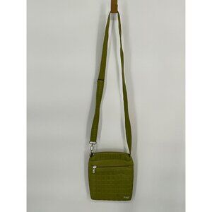 Lug Quilted Crossbody Bag With Adjustable Strap & Zipper Pocket -‎ Olive Green